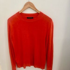 Banana Republic cashmere silk sweater tomato red M